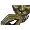 Image 3 : Man Smoking Cigar Bronze Sculpture on Marble Base Figurine