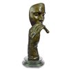 Image 5 : Man Smoking Cigar Bronze Sculpture on Marble Base Figurine