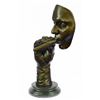 Image 9 : Man Smoking Cigar Bronze Sculpture on Marble Base Figurine