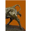 Image 2 : Solid Bronze Sculpture Of A Bull on Marble Base
