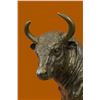 Image 4 : Solid Bronze Sculpture Of A Bull on Marble Base