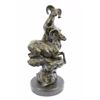 Image 10 : Two Rams On A Cliff Bronze Sculpture on Marble Base Statue