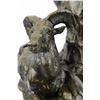 Image 4 : Two Rams On A Cliff Bronze Sculpture on Marble Base Statue