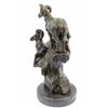 Image 6 : Two Rams On A Cliff Bronze Sculpture on Marble Base Statue