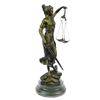 Image 5 : Blind Lady Of Justice Scales Law bronze Statue on marble base Sculpture