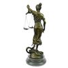Image 7 : Blind Lady Of Justice Scales Law bronze Statue on marble base Sculpture