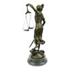 Image 8 : Blind Lady Of Justice Scales Law bronze Statue on marble base Sculpture