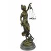 Image 5 : 14” tall Heavy Solid Bronze Lady Blind Justice bronze Statue on marble base sculpture