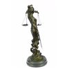 Image 6 : 14” tall Heavy Solid Bronze Lady Blind Justice bronze Statue on marble base sculpture