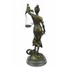 Image 7 : 14” tall Heavy Solid Bronze Lady Blind Justice bronze Statue on marble base sculpture