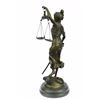 Image 8 : 14” tall Heavy Solid Bronze Lady Blind Justice bronze Statue on marble base sculpture