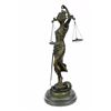 Image 9 : 14” tall Heavy Solid Bronze Lady Blind Justice bronze Statue on marble base sculpture