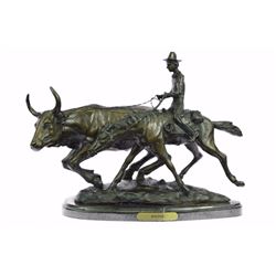 25 LBS "Bolter" Western Art Old West Farmer Bronze Sculpture (13"X17")