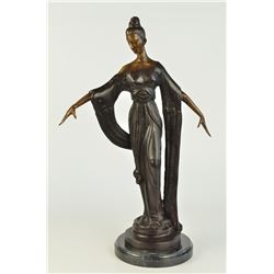 12 LBS 19 inches Tall High Fashion Model Designer Decor Bronze Sculpture (19"X11")