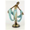 Image 1 : 14 LBS Multi Color Patina Hot Cast Ribbon Dancer Bronze Sculpture (19"X13")