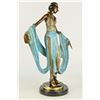 Image 4 : 14 LBS Multi Color Patina Hot Cast Ribbon Dancer Bronze Sculpture (19"X13")