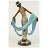 Image 7 : 14 LBS Multi Color Patina Hot Cast Ribbon Dancer Bronze Sculpture (19"X13")