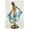 Image 8 : 14 LBS Multi Color Patina Hot Cast Ribbon Dancer Bronze Sculpture (19"X13")
