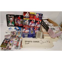 BOX OF ASSORTED HOCKEY CARDS FROM EARLY 80'S TO