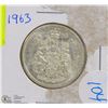 Image 1 : CANADIAN 1963 SILVER HALF DOLLAR