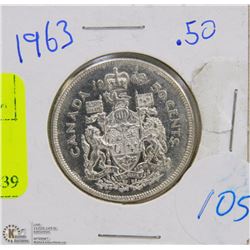 CANADIAN 1963 SILVER HALF DOLLAR