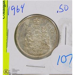CANADIAN 1964 SILVER HALF DOLLAR