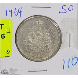 CANADIAN 1964 SILVER HALF DOLLAR