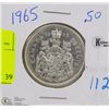 Image 1 : CANADIAN 1965 SILVER HALF DOLLAR