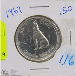CANADIAN 1967 SILVER HALF DOLLAR