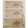Image 1 : LOT OF 3 CANADIAN 1986 $2.00 DOLLAR BILLS