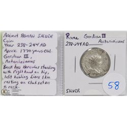 ANCIENT ROMAN SILVER COIN YEAR 238-244 AD