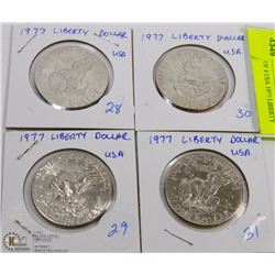 LOT OF 4 USA 1977 LIBERTY DOLLARS