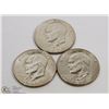 Image 1 : LOT OF 3 USA 1972 SILVER DOLLARS