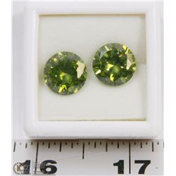 GREEN OLIVE ZIRCONIA TOTAL 21.5CT 2PCS