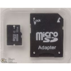 NEW 32GB MICRO SD CARD WITH ADAPTOR