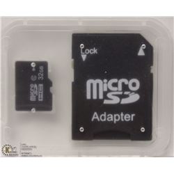 NEW 32GB MICRO SD CARD WITH ADAPTOR