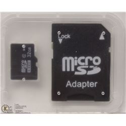 NEW 32GB MICRO SD CARD WITH ADAPTOR