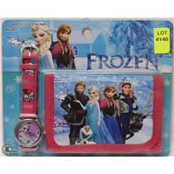 NEW KIDS FROZEN WALLET AND WATCH SET