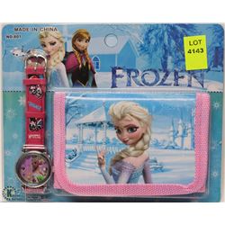 NEW KIDS FROZEN WALLET AND WATCH SET