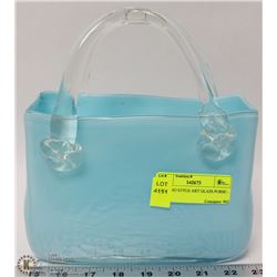MURANO STYLE ART GLASS PURSE - BLUE