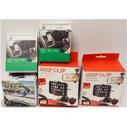 BAG OF 5 UNIVERSAL CAR VENT & DASH PHONE MOUNTS
