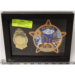 FRAMED ALASKA TERRITORIAL POLICE GODE BADGE &