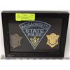 Image 1 : FRAMED MASSACHUSETTS STATE POLICE GODE BADGE &