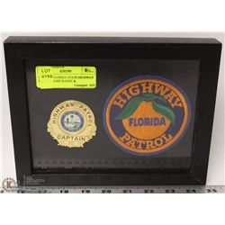 FRAMED FLORIDA STATE HIGHWAY PATROL GODE BADGE &