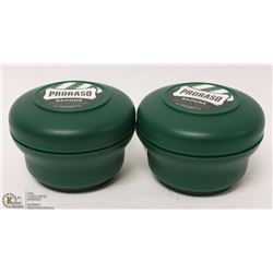 LOT OF TWO PRORASO SHAVING SOAP IN A BOWL