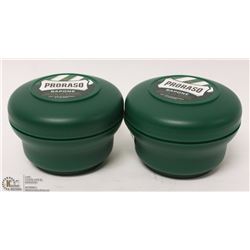 LOT OF TWO PRORASO SHAVING SOAP IN A BOWL