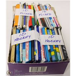 4 PACKS OF 10 UNOPENED 1990'S CARDS, 1 BASEBALL, 2