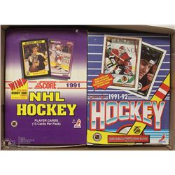 BOX W/ 1991 SCORE NHL HOCKEY UNOPENED (36 PACKS) &