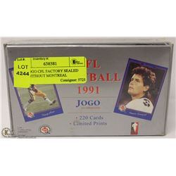 1991 JOGO CFL FACTORY SEALED BOX WITHOUT MONTREAL