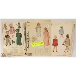 72) LOT OF 3 VINTAGE PATTERNS